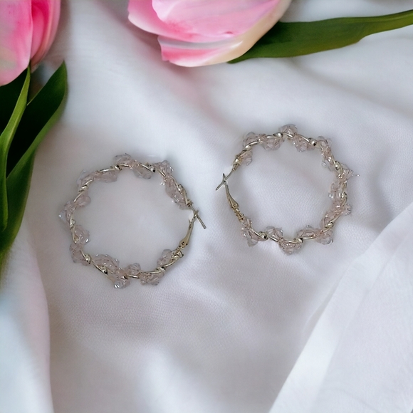 Blush hoop earrings - Picture 7 of 7